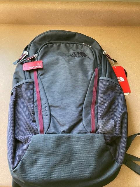The North Face Women S Vault Backpack Asphalt Grey Light Deep Garnet Red For Sale Online Ebay
