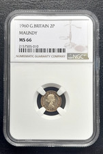 1960 Great Britain MAUNDY 2p Two Pence. Elizabeth II: NGC MS66