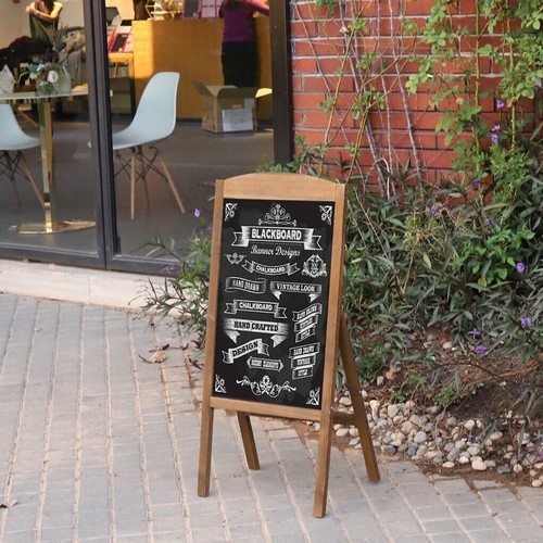 Heavy Rustic Large Wood A-Frame Magnetic LED Chalkboard Blackboard Wedding Cafe - Picture 28 of 45
