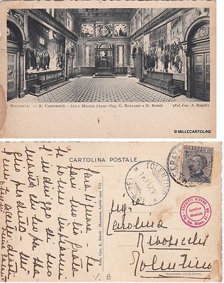 # MACERATA: R. UNIVERSITA' - AULA MAGNA 1928