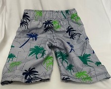 gymboree boys swim shop shorts blue green palm trees board 6