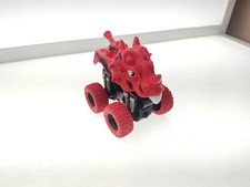 Big Wheel Friction Powered Red Dinosaur/Triceratops Monster Truck Vehicle Ty58