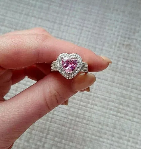 2ct Pink Heart Shape Ring