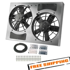 Derale 16833 High Output Dual 11'' Electric RAD Fan/Aluminum Shroud Kit