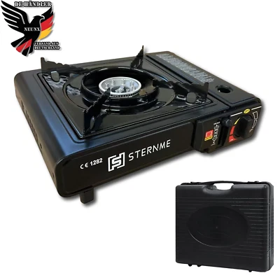 NEUNX Gaskocher Campingkocher Gas Camping Kocher Gasherd Kartuschenkocher mit Koffer