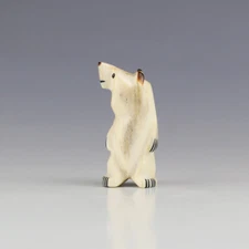 NATIVE AMERICAN ZUNI ANTLER BEAR FETISH BY GABE SICE