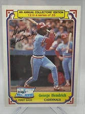 1984 Topps Drake's Big Hitters George Hendrick Card #12 NM-MT FREE SHIPPING
