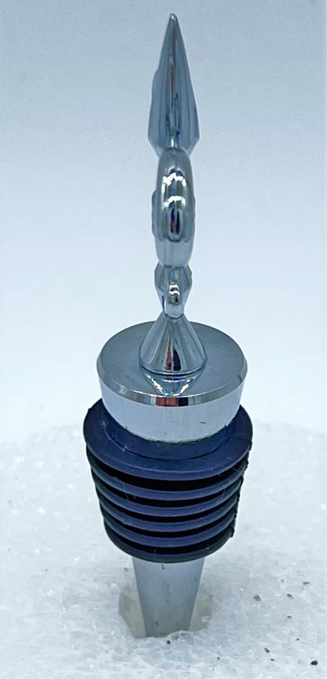 Fleur-de-Lis Elegante Sellador Tapón Corcho Botella Cromo 4.5" Foto 3 de 4