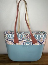 Obag O Bag Sage Teal Handbag Italy With Paisley Dust Bag