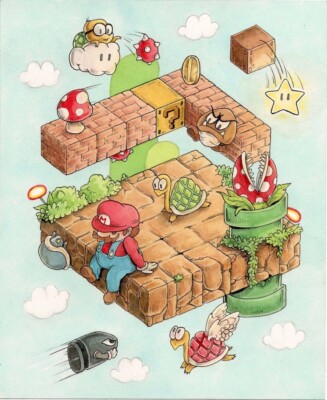 Super Mario Fine Art Print Giclee Pop art Mario Bros