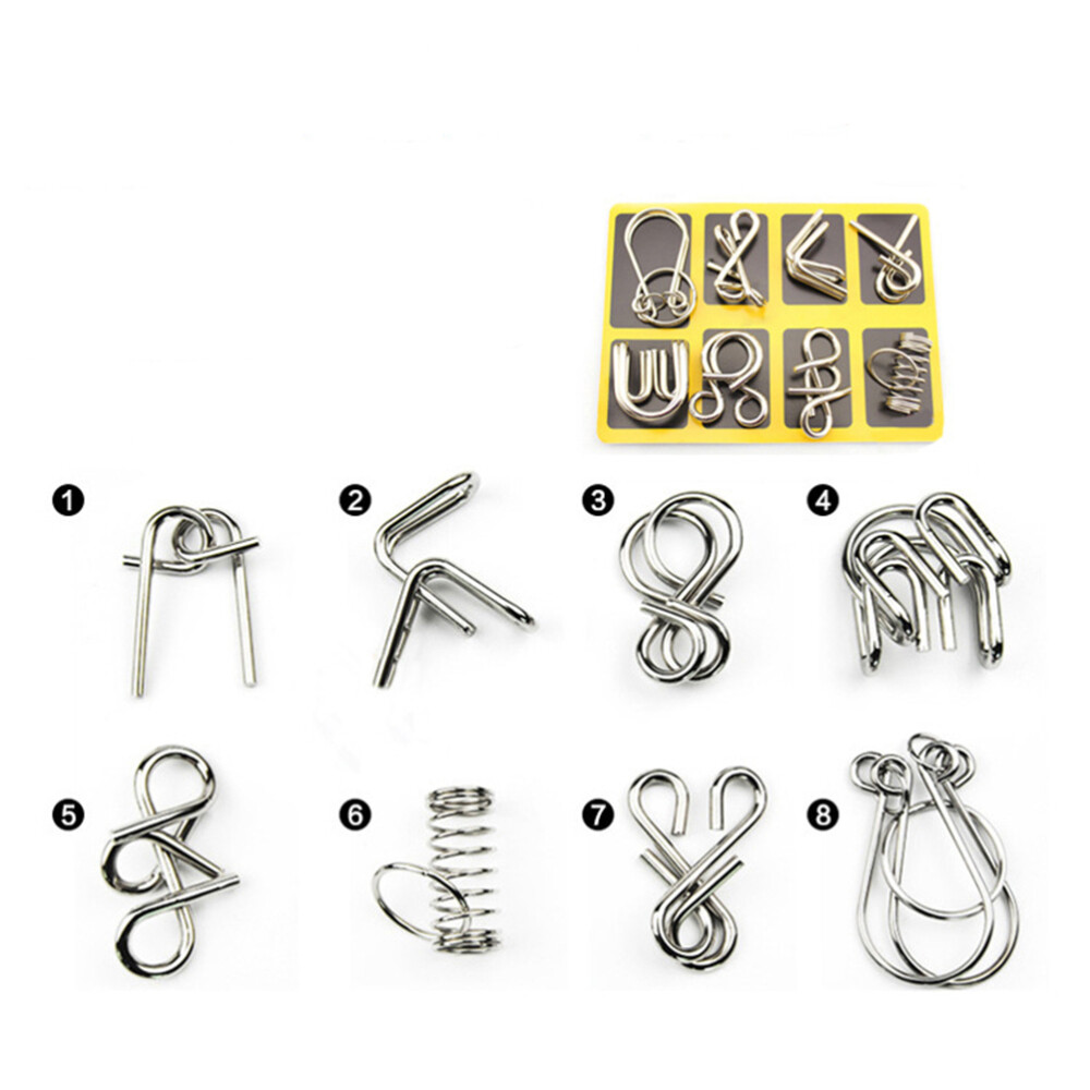 36pcs Casse-Tête en Métal, IQ Test Disentanglement Puzzles, Jouet