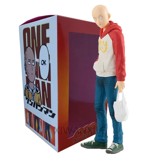 One Punch Man Action Figure Saitama Plainclothes 18cm Toys Anime Statue Box Gift