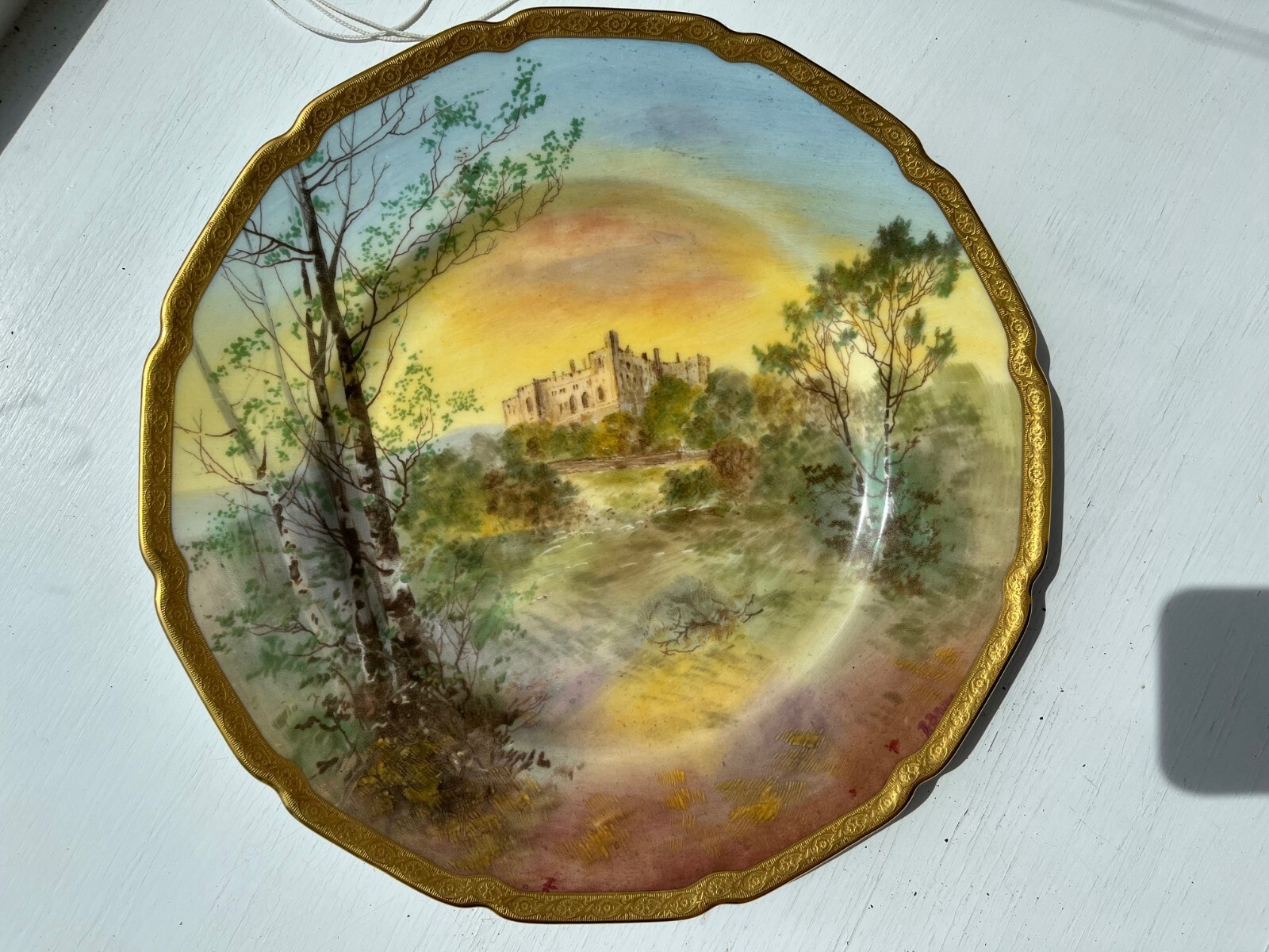Royal Doulton Hand Painted Castle 10" plates (dozen)
