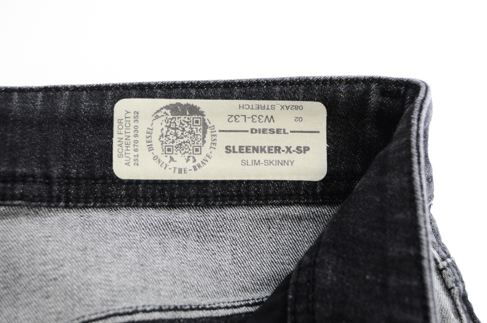 DIESEL SleenkerXSP 082AX W33/L32 Men Jeans Stretch TwoTone Denim