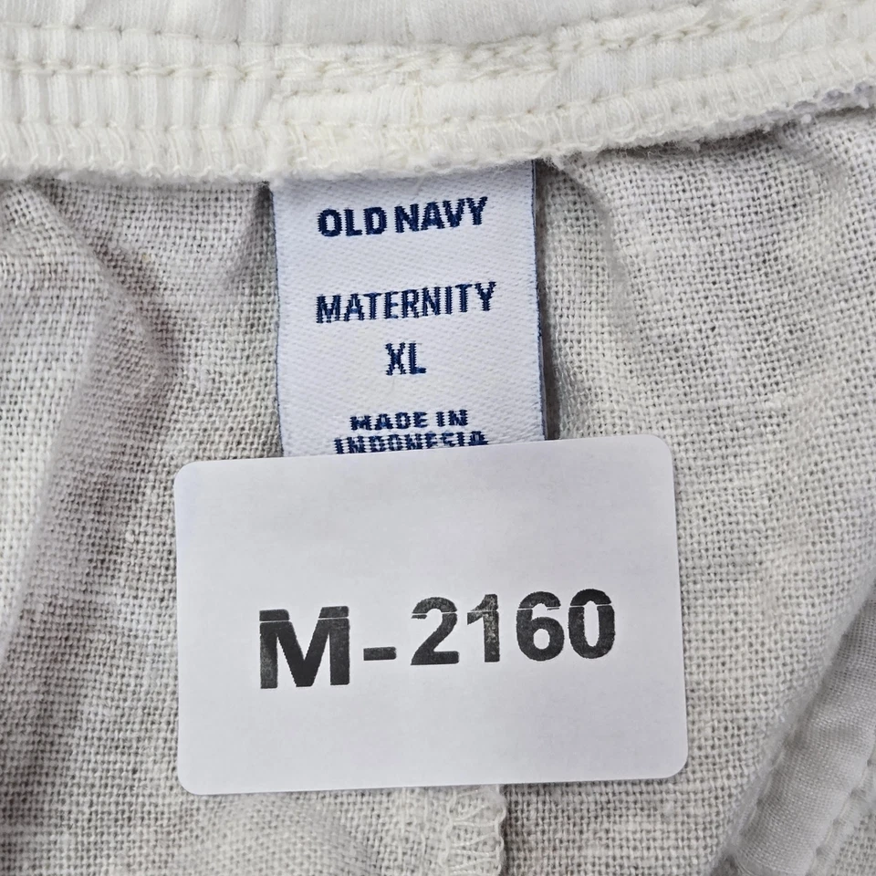 Old Navy Women Shorts XL Beige Tie Dye Linen Viscose Maternity 5" Inseam Pockets - Image 2 of 4