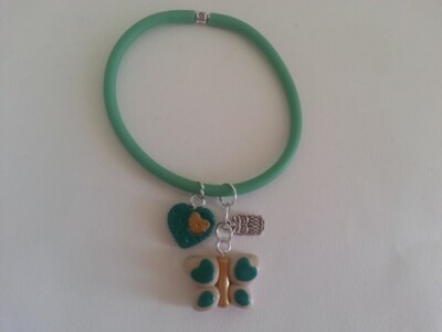 Armband Anhänger Fimo Schmetterling grün