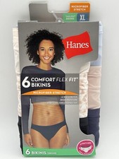 NEW HANES BIKINIS SZ XL Women's MICROFIBER Stretch Comfort Flex Fit  6-PACK 328