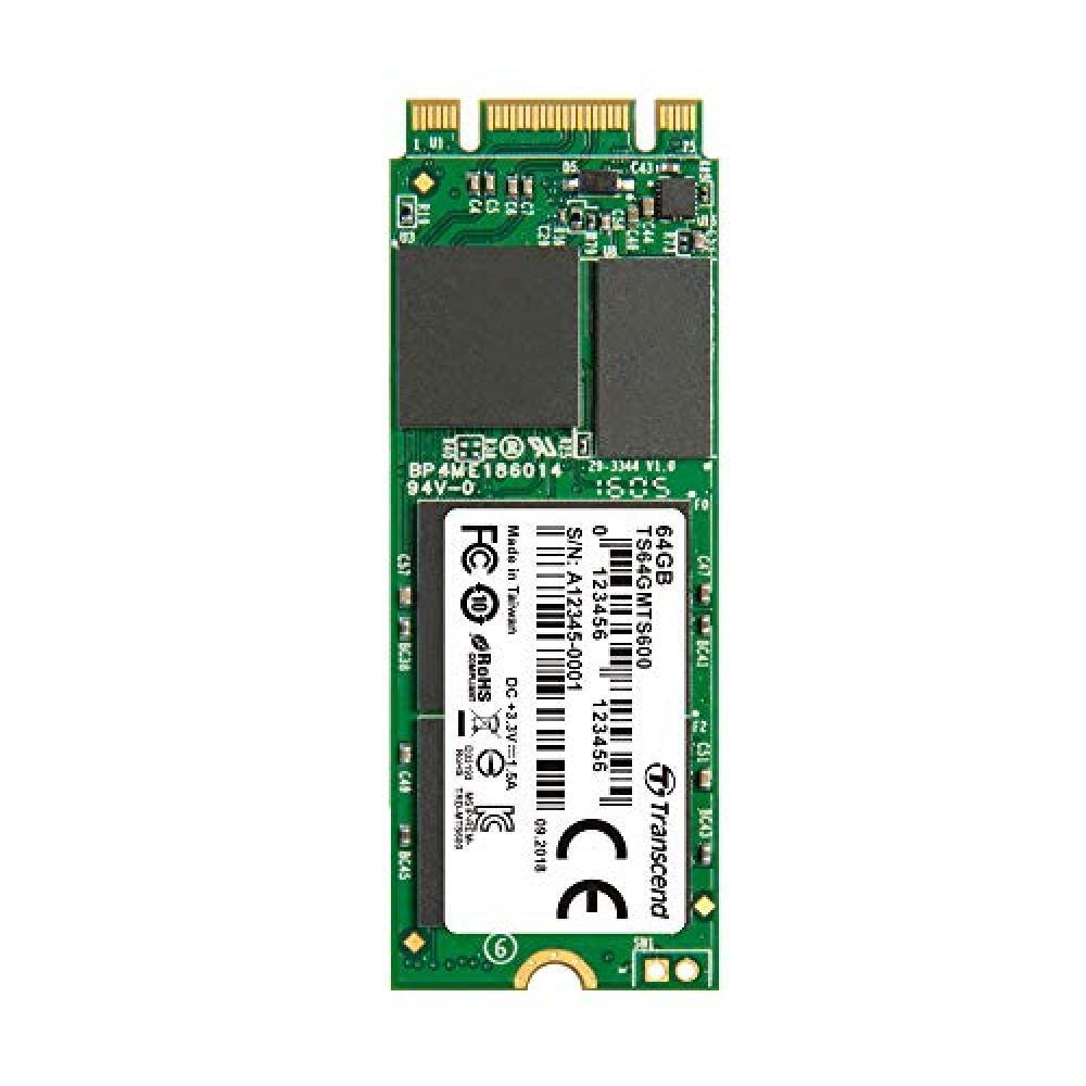 (TG. 64GB) Transcend 64 GB SATA III 6 Gb/s MTS600 60 mm M.2 SSD 600, Solid State