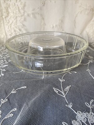 Vtg Glasbake Queen Anne Glass Ring Mold Bundt Cake Jello Mold Baking Dish