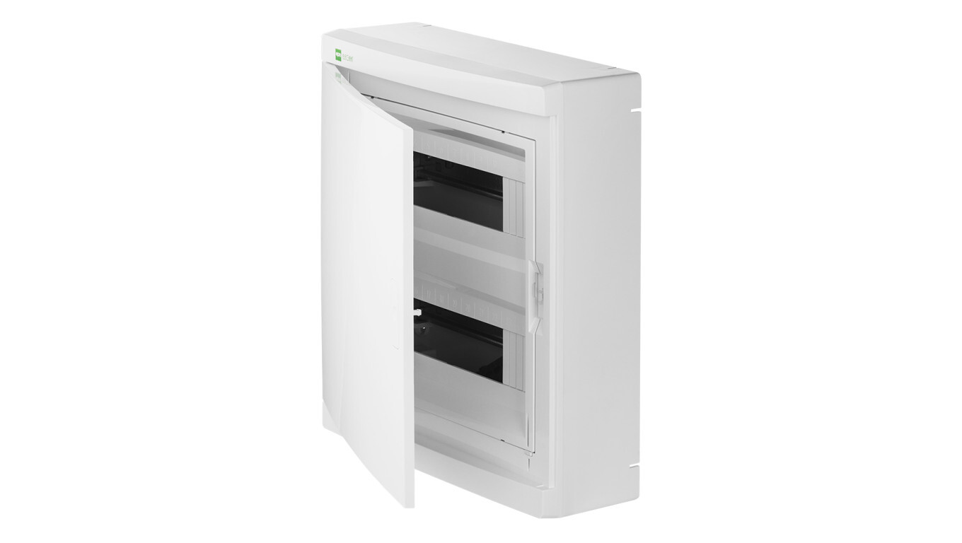 Surface-mounted modular distribution board ELEGANT 2x12 white doors 2425- /T2UK