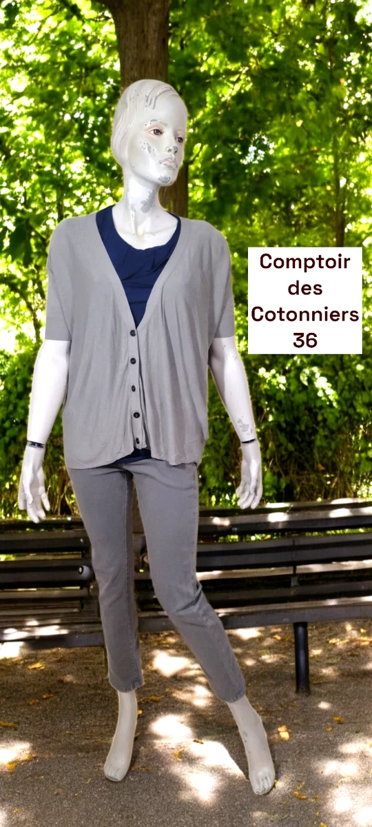 Gilet cardigan femme comptoir des cotonniers taille 2 38 en mohair lurex violet modele guirlande - Vêtements