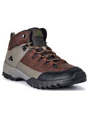 NEW Ozark Trail Men's Hikers Waterproof Brown Leather Boots - MEADOWS Size 10