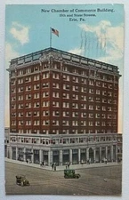 New Chamber of Commerce Bldg, Erie Pennsylvania Vintage Postcard 1915 Post 3595