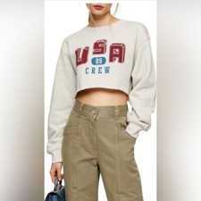 Topshop USA Crop Sweatshirt 4-6