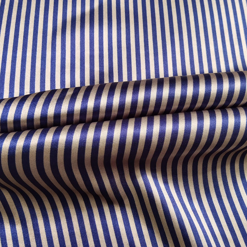 1 Meter X 1.48 Meter Soft Satin Fabric Silky Striped Material Lining Craft - Bild 3 von 4