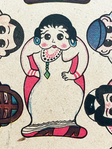 Mickey Mouse Betty Boop Popeye "MENKO" Vintage 1940's uncut sheet Japan - Picture 5 of 20