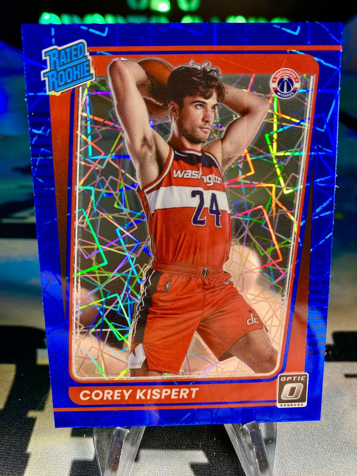 2021-22 Corey Kispert Panini Donruss Optic Blue Velocity Prizm Rated Rookie #183