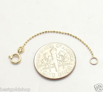 Diamond Cut Bead Ball Chain Necklace Extender Real 14K Yellow Gold  - Main Image