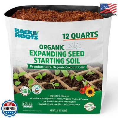 Back to The Roots Organic Seed Starting, Compressed Block expands to 12 Quarts,