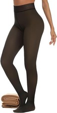 Women's Thermal Fleece Lined Tights, Translucent Skin Tone Pantyhose pant winter