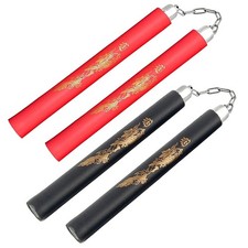 2 Pack Nunchakus Mousse Pratique de Sécurité Rembourré Nunchaku Arts Martiaux