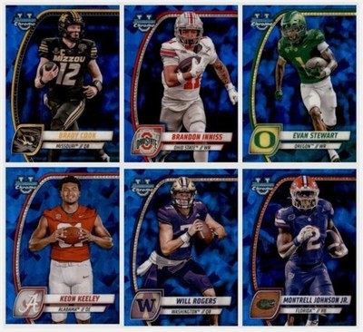 2024 Bowman Chrome Sapphire University Football - Choose! Blue Ice Rookie Cards