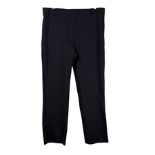 Quince Ultra-Stretch Ponte Straight Leg Pants Navy Blue Womens L Petite DKBIZ01