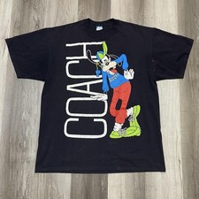 90s Disney Goofy COACH Mega Print Big Logo USA Made Tee size 2XL VINTAGE RARE
