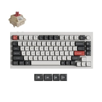 Keychron Q1 Ultra 8K Wireless Mechanische Tastatur Weiß Silk POM Switch - Red