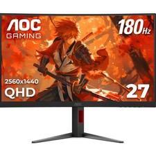 27 Inch Curved Gaming Monitor QHD 2560x1440 180Hz 0.5ms FreeSync VESA