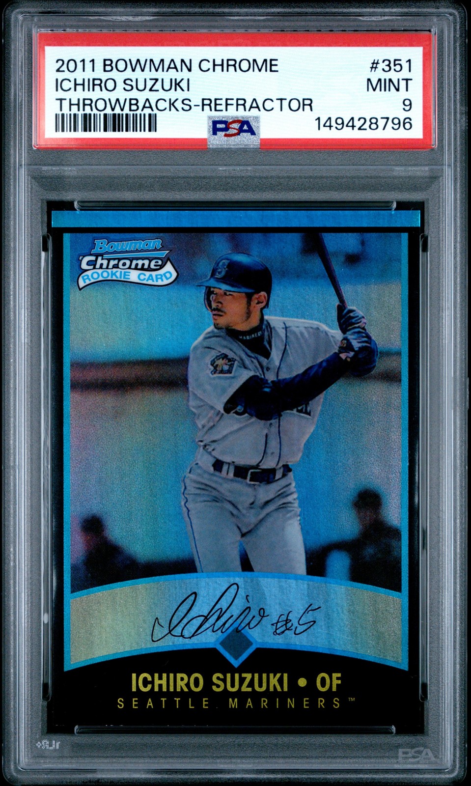 Ichiro Suzuki 2011 Bowman Chrome Throwback Refractor /99 PSA 9 #351