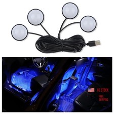 4-in-1 Car Led Lights Interior With Usb Portambient Neon Car Door Lights Blue 4-in-1 Car Led Lights Interior With Usb Portambient Neon Car Door Lights Blue