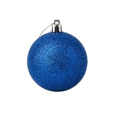 Christmas Tree Bauble Large 20cm Dark Blue Glitter Shatterproof Decoration