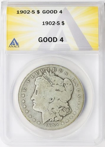 1902-S $1 Morgan Silver Dollar ANACS GOOD 4