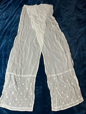 White Sheer Embroidered Rectangular Scarf 9x64  