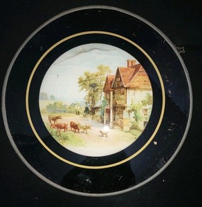 Antique Decorative Chimney Flue Stove Pipe Cover Glass English Pastoral Cottage