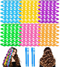 30 Pcs Heatless Hair Curlers Wave Curls Styling Kit with 2 Pcs Styling Hooks, No