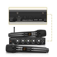 Wireless Microphone Karaoke Mixer System with HD Audio Return Channel, Optica...