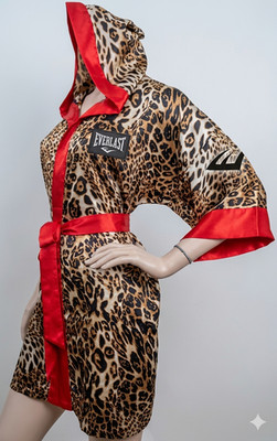 Everlast Boxing Robe In Leopard Color Premium Satin For boxing Wear(Girls Wear)