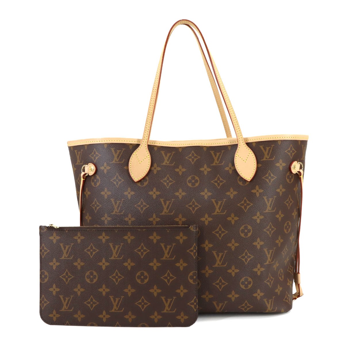 LOUIS VUITTON Monogram Neverfull MM Tote Bag Beige M46975 Purse